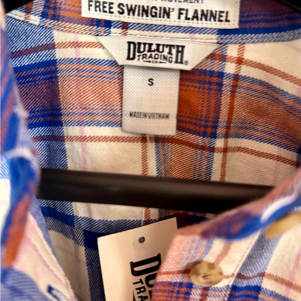 Duluth Trading Co Blue Free Swinging Tunic Flannel Shirt/ NWT - Picture 3 of 9